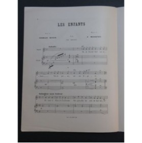 MASSENET Jules Les Enfants Chant Piano 1891