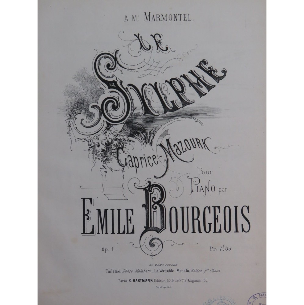 BOURGEOIS Émile Le Sylphe Piano ca1880