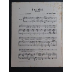 GRAZIANI Maximilien A ma Mère Chant Piano ca1890