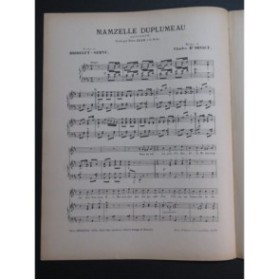 D'ORVICT Charles Mamzelle Duplumeau Chant Piano