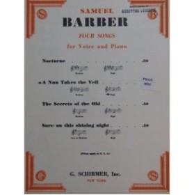 BARBER Samuel A Nun Takes the Veil Chant Piano 1941