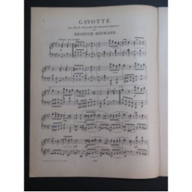 HOFMANN Heinrich Gavotte op 72 Piano ca1885