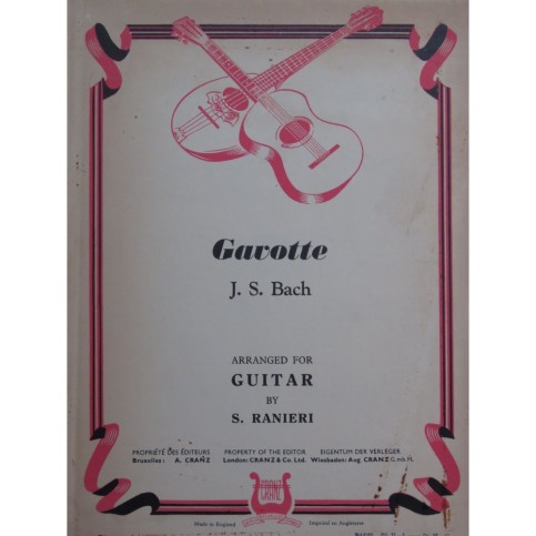 BACH J. S. Gavotte Guitare 1956
