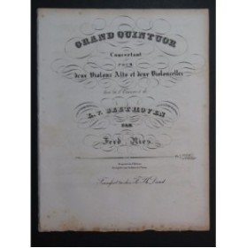 BEETHOVEN Grand Quintuor op 5 Violon ca1835