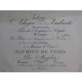 MESPLET Louis-Hippolyte Symphonies Haydn Piano Violon ca1820