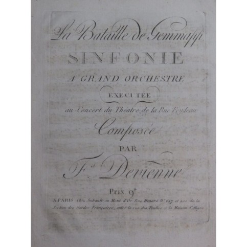 DEVIENNE François Bataille de Gemmapp Symphonie 2e Violon ca1794