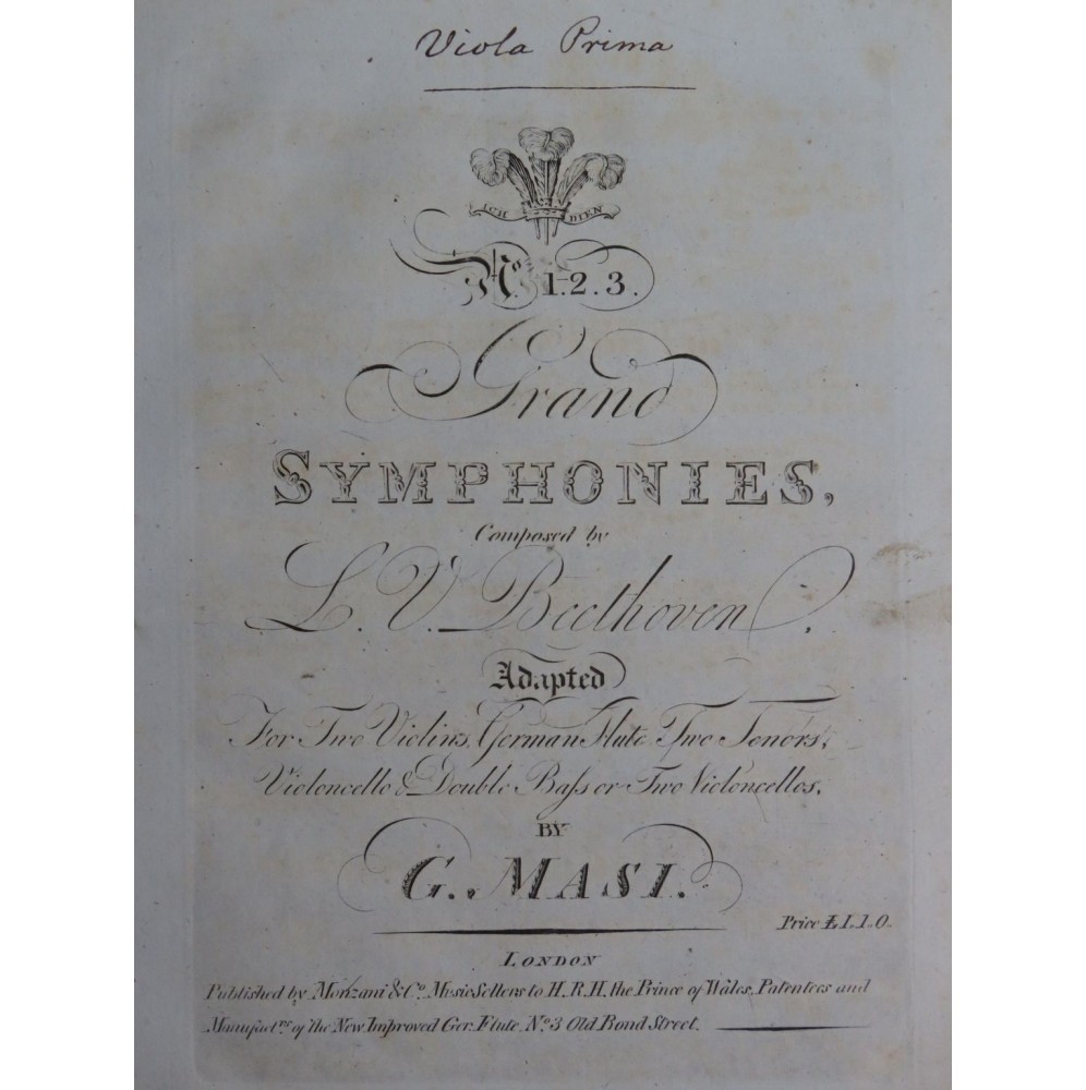 BEETHOVEN Symphonies 1 à 3 G. Masi Alto ca1810