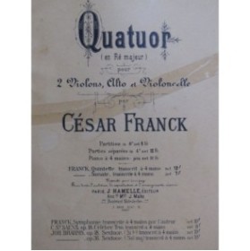 FRANCK César Quatuor Ré Majeur Violon Alto Violoncelle