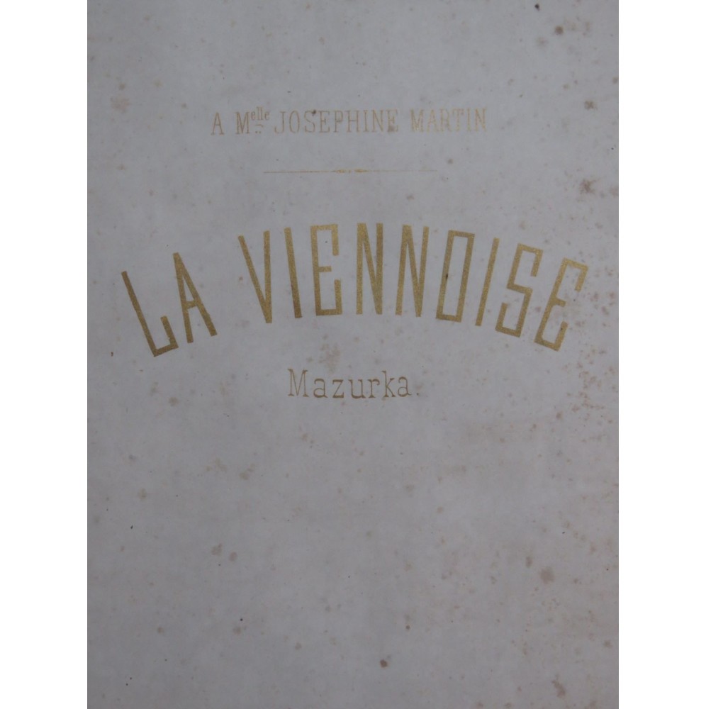 LEFÉBURE-WÉLY La Viennoise Mazurka Piano ca1865