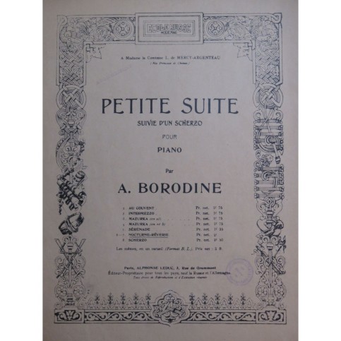 BORODINE Alexandre Petite Suite Nocturne Rêverie Piano