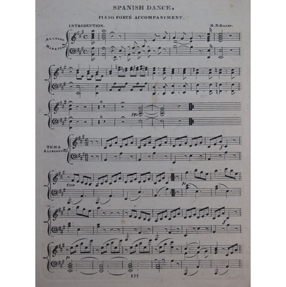 GILLES H. N. Spanish Dance Piano ca1820