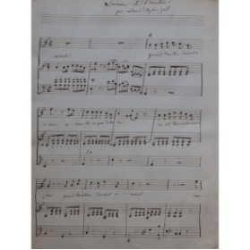 GAIL Sophie L'Amour et l'Amitié Manuscrit Chant Piano ca1830