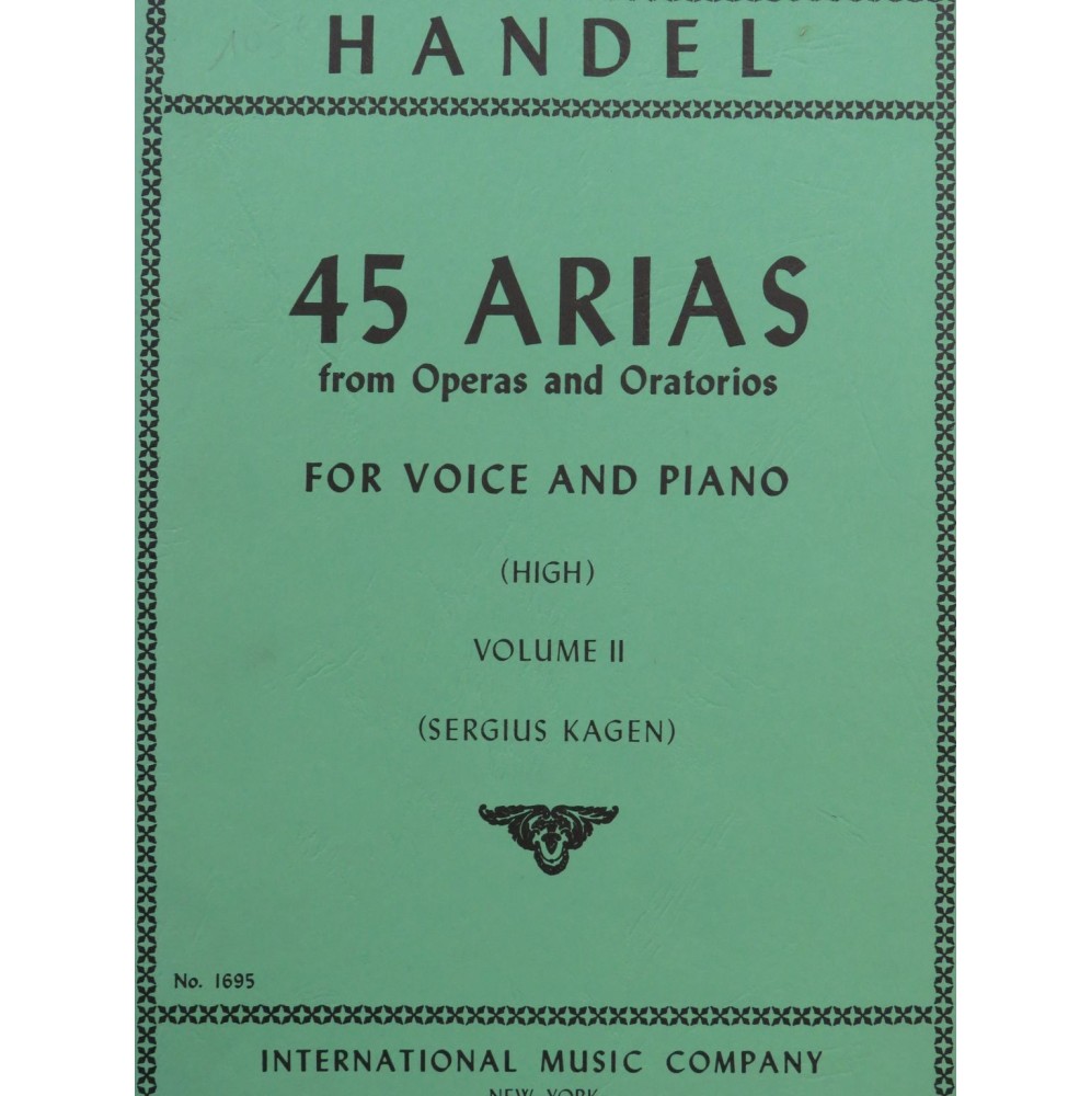 HAENDEL G. F. 45 Arias from Operas and Oratorios Vol 2 Chant Piano