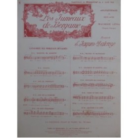 JAQUES-DALCROZE E. Les Jumeaux de Bergame No 8 Chant Piano 1908