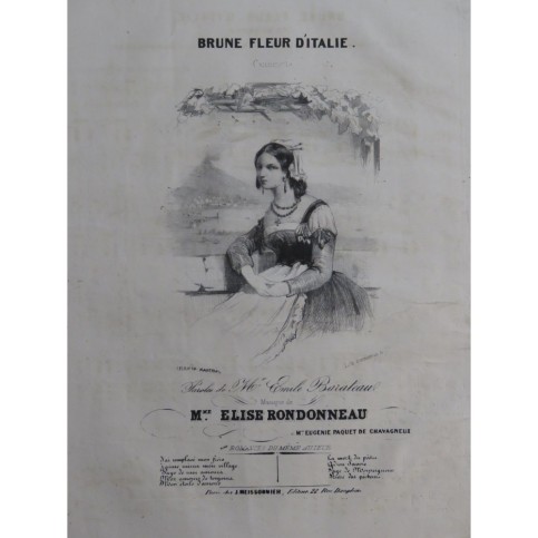 RONDONNEAU Élise Brune Fleur d'Italie Chant Piano ca1840