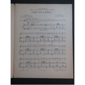 BLOCH André C'est en Avril Chant Piano 1898