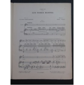 VIDAL Paul Les Roses Mortes Chant Piano 1907