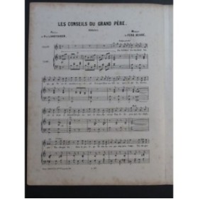 BERRÉ Ferd. Les Conseils du Grand Père Chant Piano ca1865