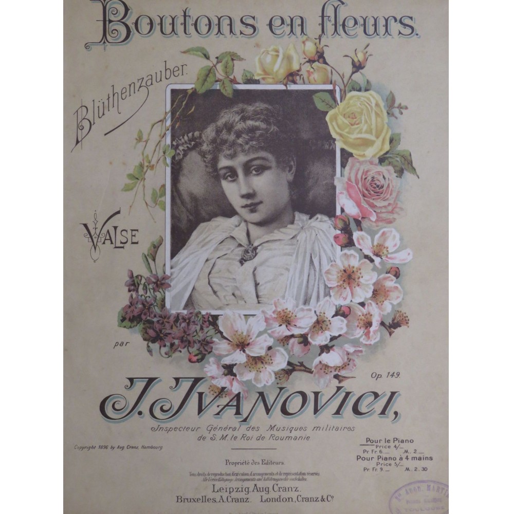 IVANOVICI J. Boutons en Fleurs Piano 1896
