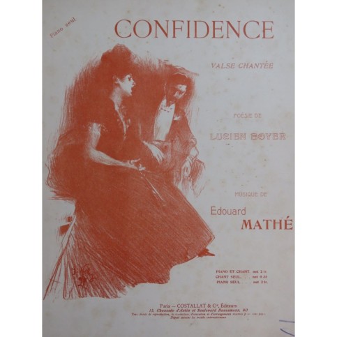 MATHÉ Edouard Confidence Chant Piano ca1905