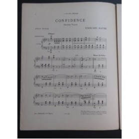 MATHÉ Edouard Confidence Chant Piano ca1905