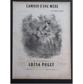 PUGET Loïsa L'Amour d'une Mère Chant Piano ca1850
