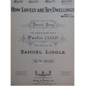 LIDDLE Samuel How Lovely Are Thy Dwellings Chant Piano 1937