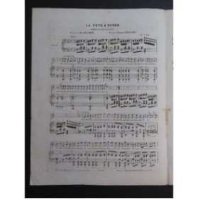 LHUILLIER Edmond La Fête à Suzon Chant Piano ca1850