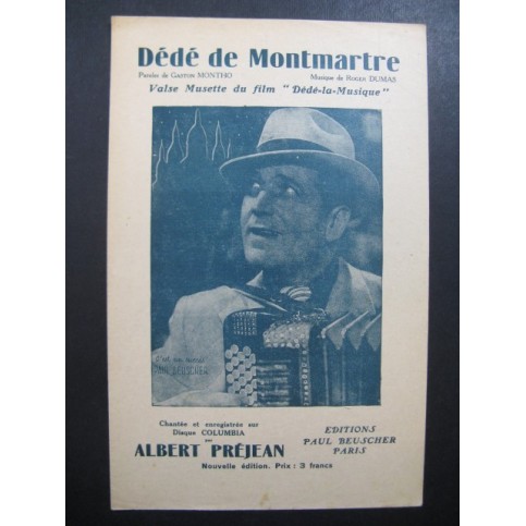 PREJEAN Albert Dédé de Montmartre Accordéon