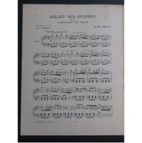 BERLIOZ Hector Valse des Sylphes Piano ca1900