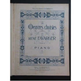 FAVARGER René Oeuvres Choisies 10 Pièces Piano
