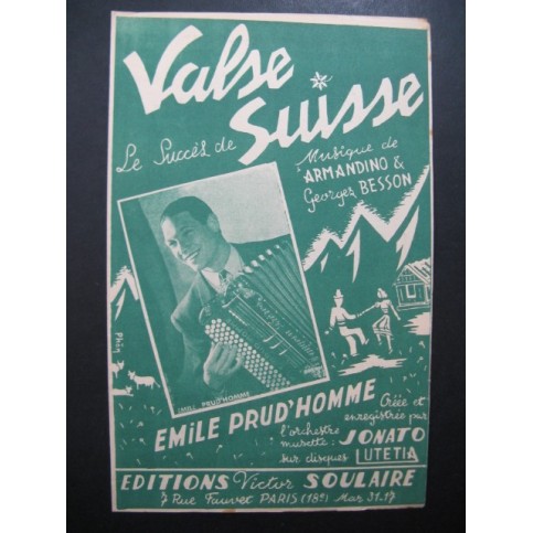 PRUD'HOMME Emile Valse Suisse Accordéon