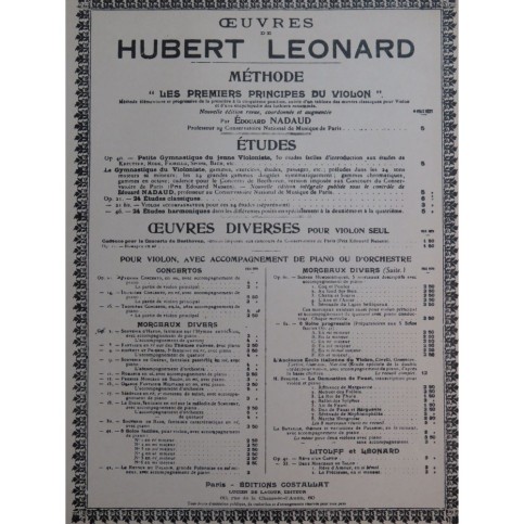 LÉONARD H. Chatte et Souris op 61 Piano Violon