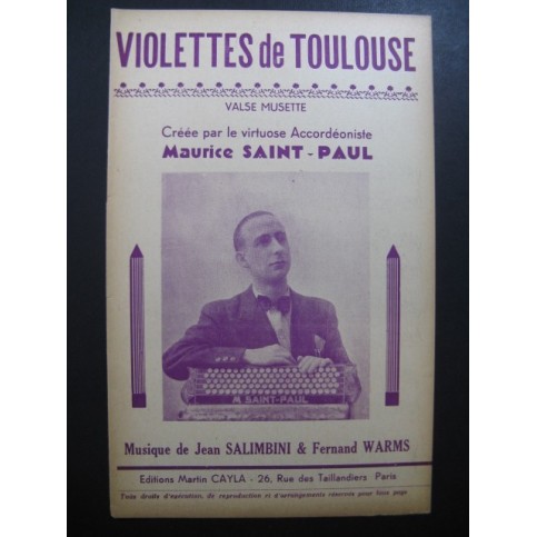 SAINT PAUL Maurice Violettes de Toulouse Accordéon
