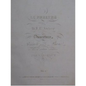 AUBER D. F. E. Le Philtre Ouverture Piano Violon ca1835