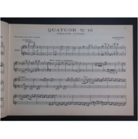BEETHOVEN Quatuors à Cordes Vol 7 Piano 4 mains 1921