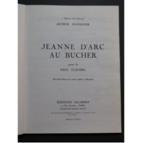 HONEGGER Arthur Jeanne d'Arc au bûcher Chant Piano 1988