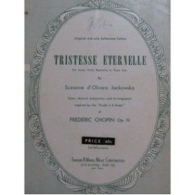 D'OLIVERA JACKOWSKA Suzanne Tristesse Eternelle Chant Piano 1930