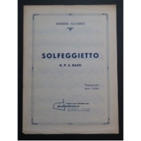 BACH C. P. E. Solfeggietto Guitare 1965