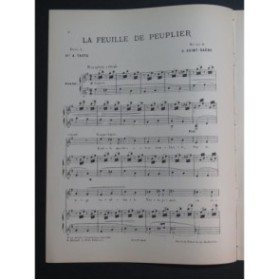SAINT-SAËNS Camille La Feuille de Peuplier Chant Piano ca1885