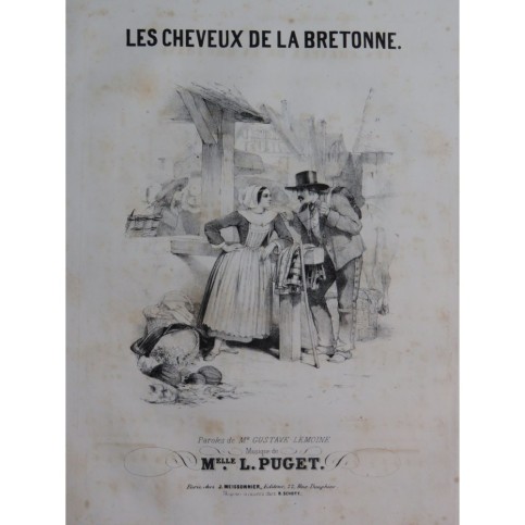 PUGET Loïsa Les Cheveux de la Bretonne Chant Piano ca1840