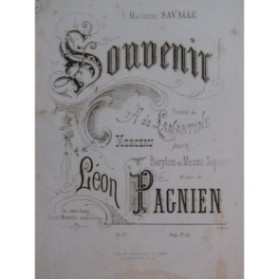 PAGNIEN Léon Souvenir Chant Piano XIXe siècle