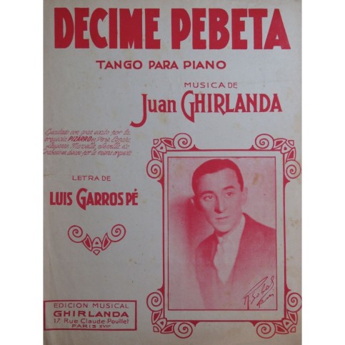 GHIRLANDA Juan Decime Pebeta Tango Piano