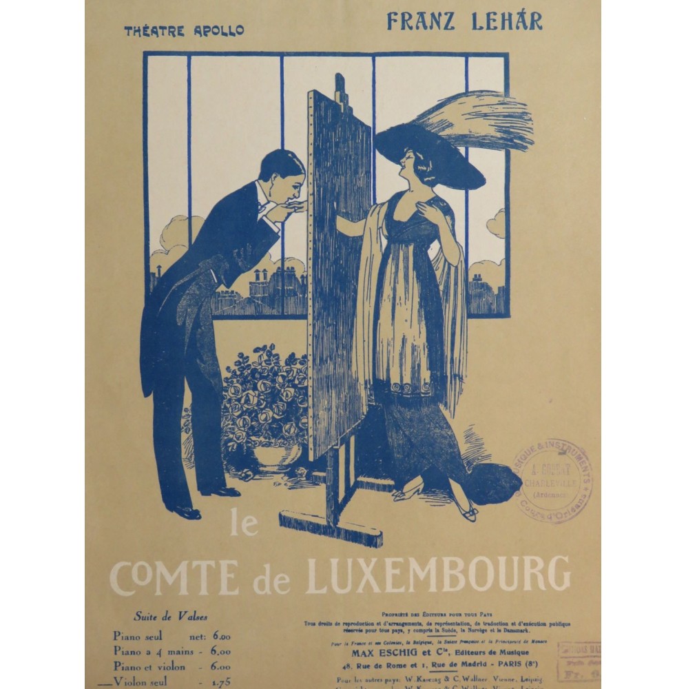 LEHAR Franz Le Comte de Luxembourg Suite de Valses Violon 1912