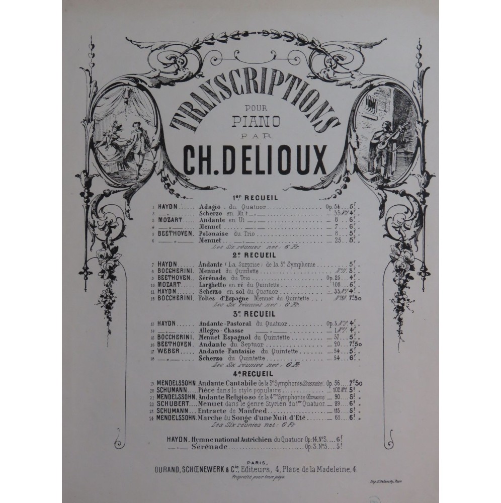 MENDELSSOHN Andante Religioso Piano ca1880