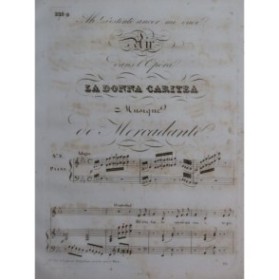 MERCADANTE Saverio La Donna Caritea No 9 Chant Piano XIXe