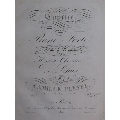 PLEYEL Camille Caprice op 80 Piano ca1820