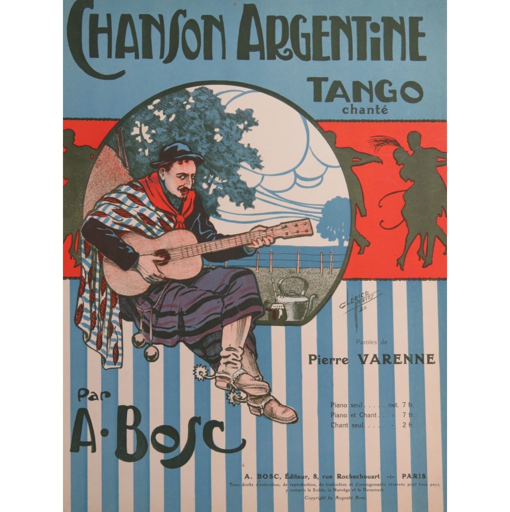 BOSC Auguste Quand tu n'es pas là Tango Chant Piano 1938