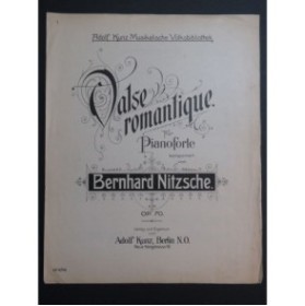 NITZSCHE Bernhard Valse Romantique op 70 Piano ca1900