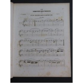 MENDELSSOHN Recueil No 1 Romances sans Paroles op 19 Piano 4 mains ca1855